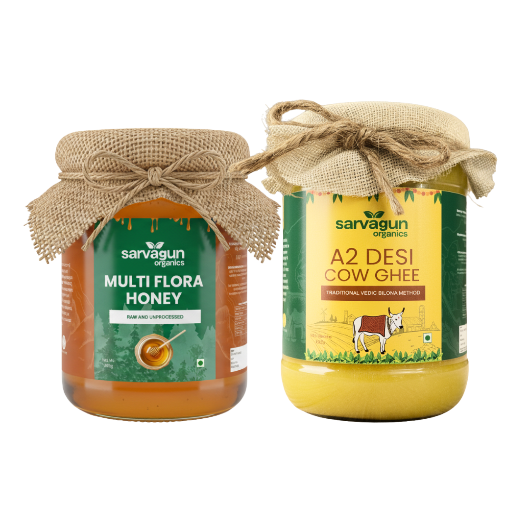 Multi Flora Honey (250ML) + A2 Desi Cow Ghee (500ML)