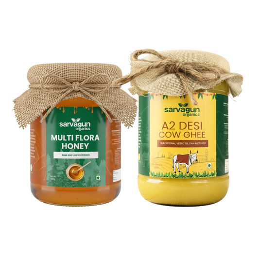 Multi Flora Honey (250ML) + A2 Desi Cow Ghee (500ML)