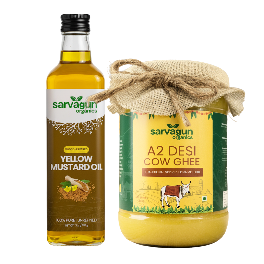 A2 Desi Cow Ghee (500ml) + Yellow Mustard Oil (250ml)