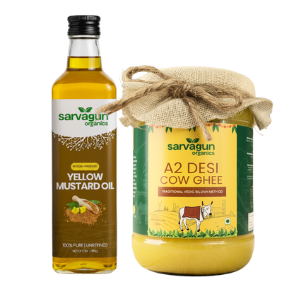 A2 Desi Cow Ghee (500ml) + Yellow Mustard Oil (250ml)